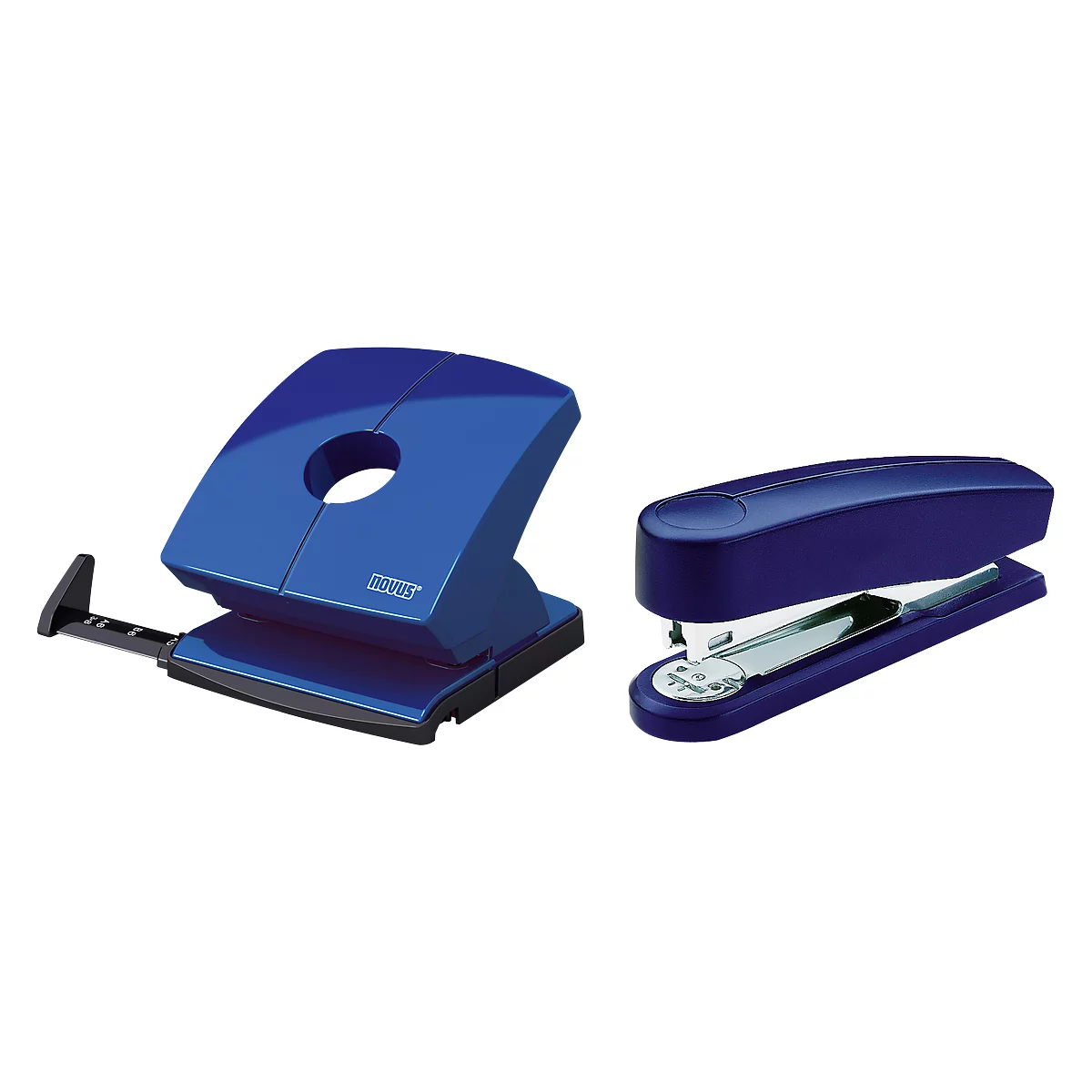 Voordeelset Novus Hefter B2 + perforator B 230, nietvermogen 25 vellen, perforeervermogen 30 vellen, blauw