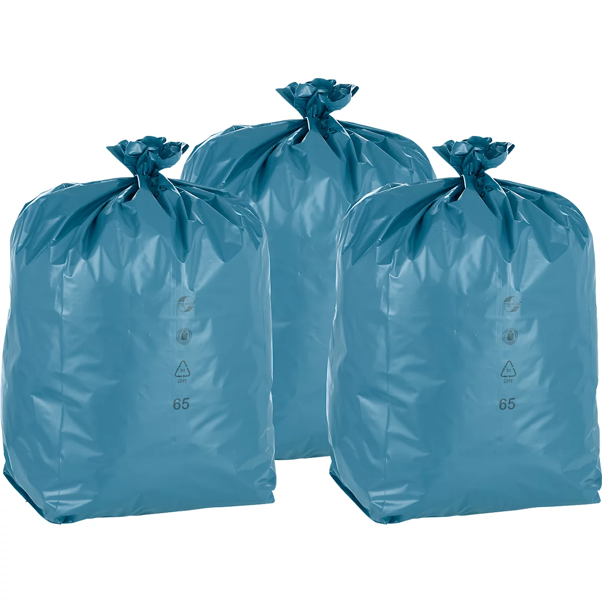 Voordelige set : afvalzakken Premium LDPE, 240 liter, 650 x 550 x 1350 mm, 3 x 100 stuks