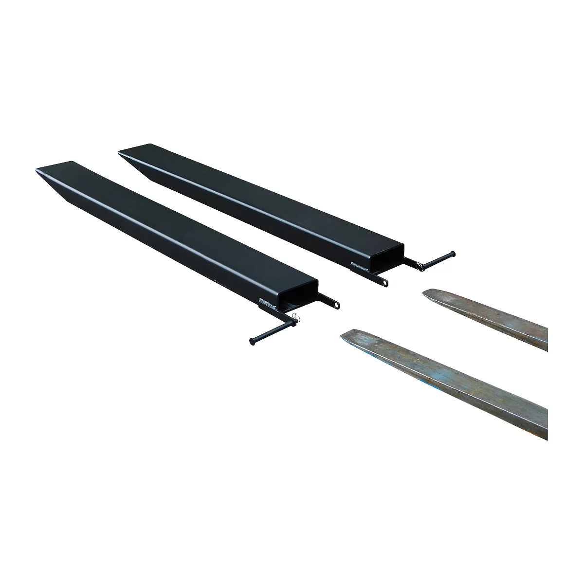 Vorkverlenging voor transportwerktuigen, open uitvoering, L 1600 x B 100 x 45 mm, zwart