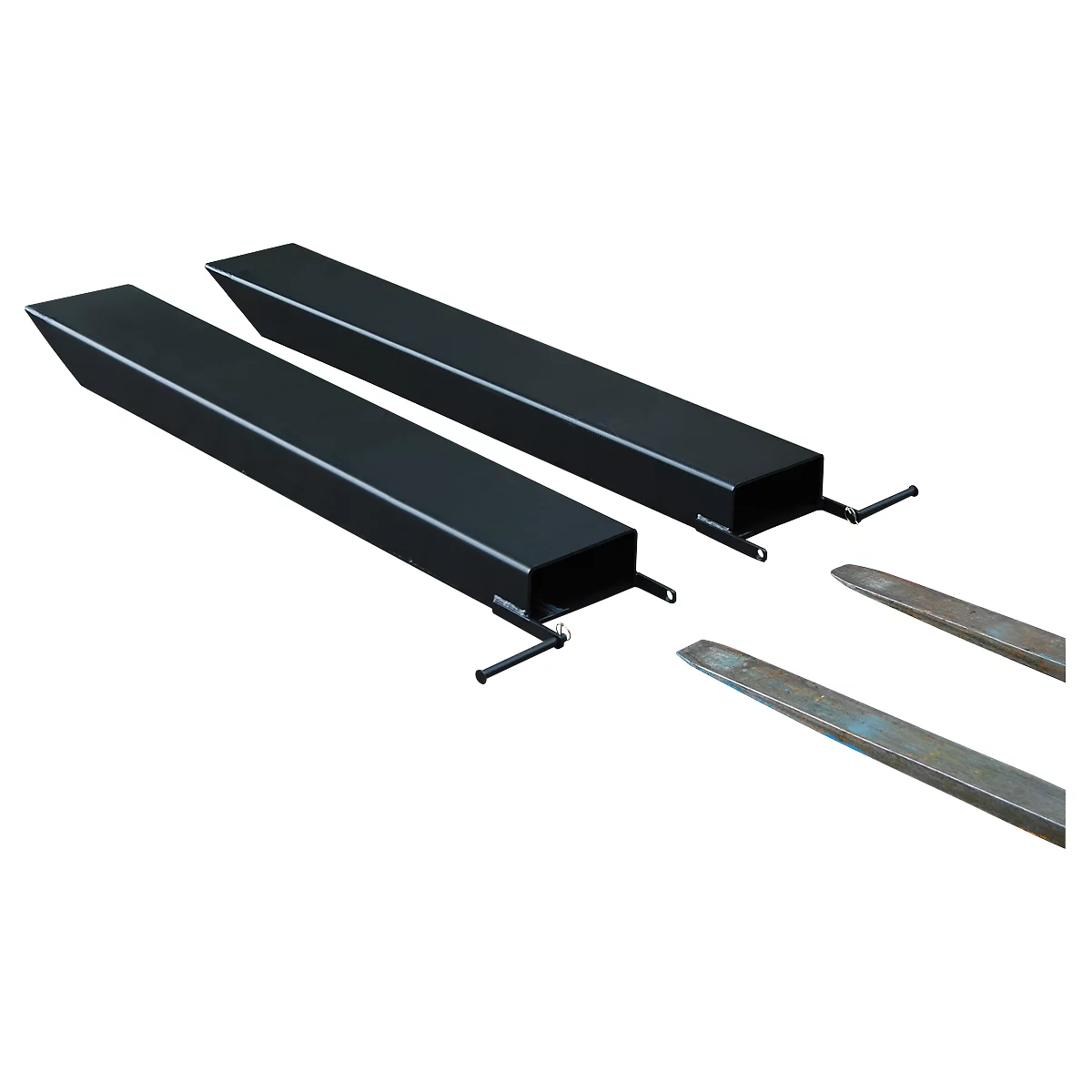 Vorkverlenging voor transportwerktuigen, open uitvoering, L 1800 x B 150 x 70 mm, zwart
