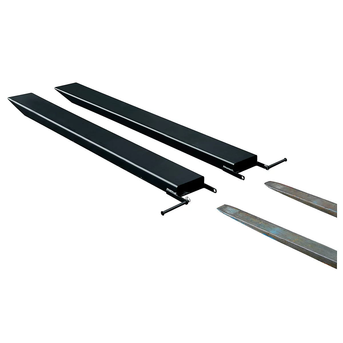 Vorkverlenging voor transportwerktuigen, open uitvoering, L 2000 x B 120 x 40 mm, zwart