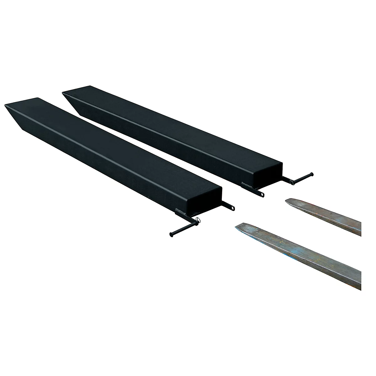 Vorkverlenging voor transportwerktuigen, open uitvoering, L 2000 x B 150 x 70 mm, zwart