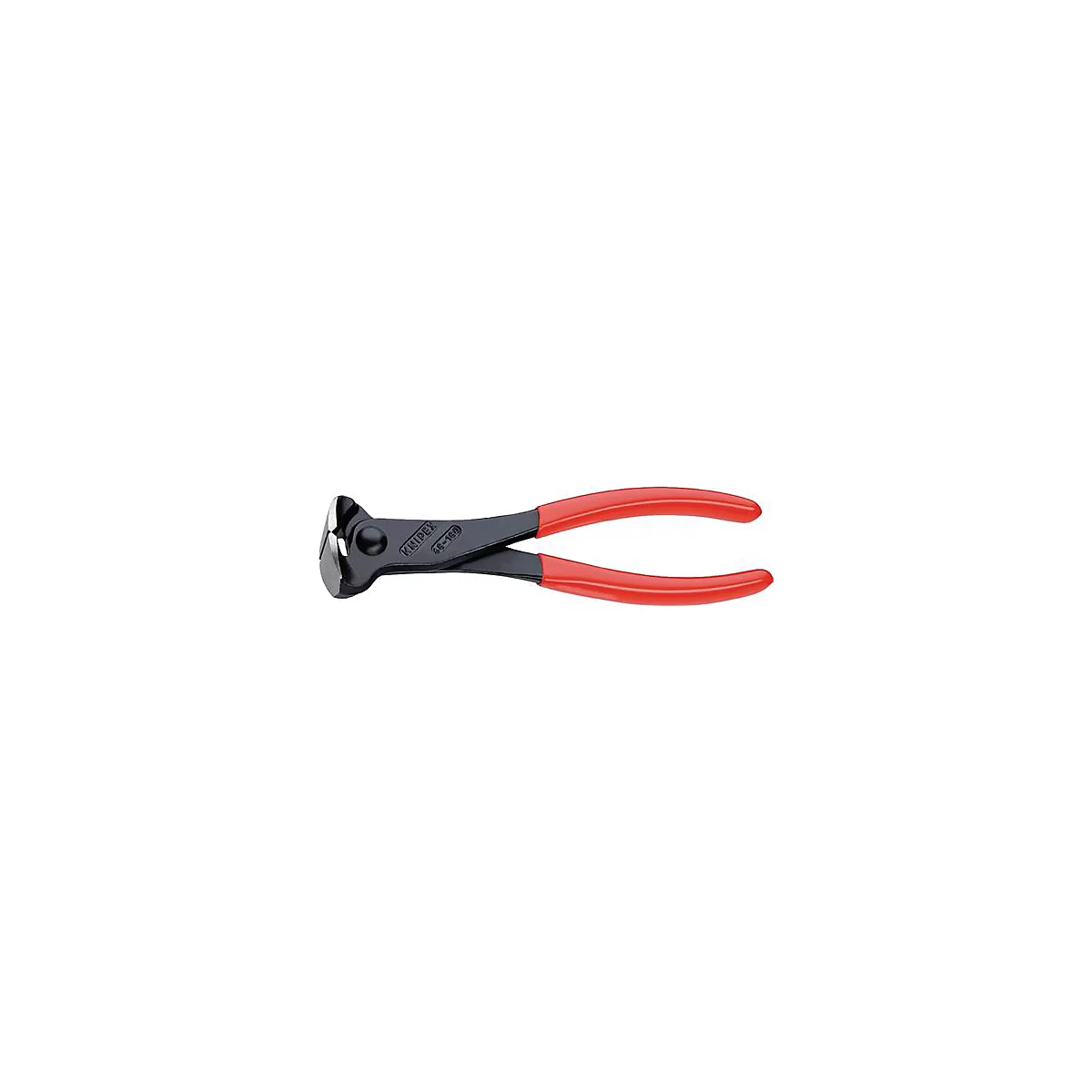Zwarte kniptang met rode handgrepen. Opschrift: KNIPEX, 46-180.