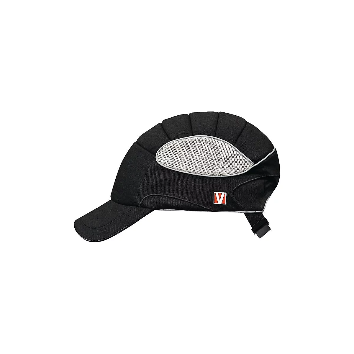 VOSS Anstoßkappe Cap, EN 812:2013-04, Textil schwarz, Größe 52-60 cm, reflektierende Paspeln