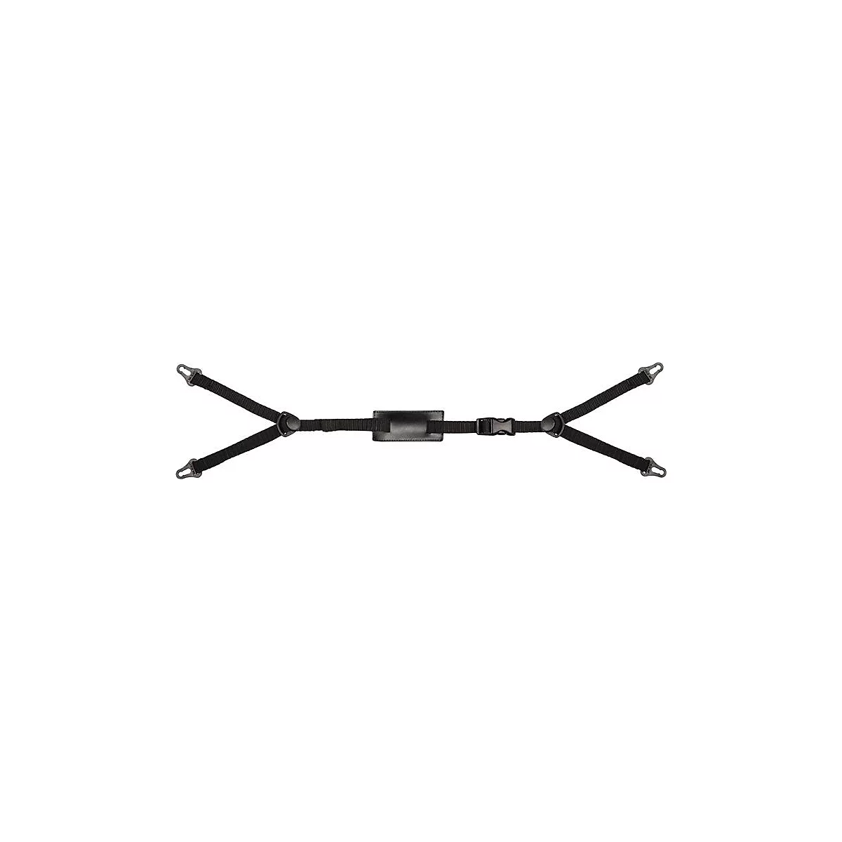 VOSS Gabelkinnriemen, Textilband schwarz, 4-Punkt-Aufhängung, Schnellverschluss, 600 mm für Schutzhelme, 10 Stück