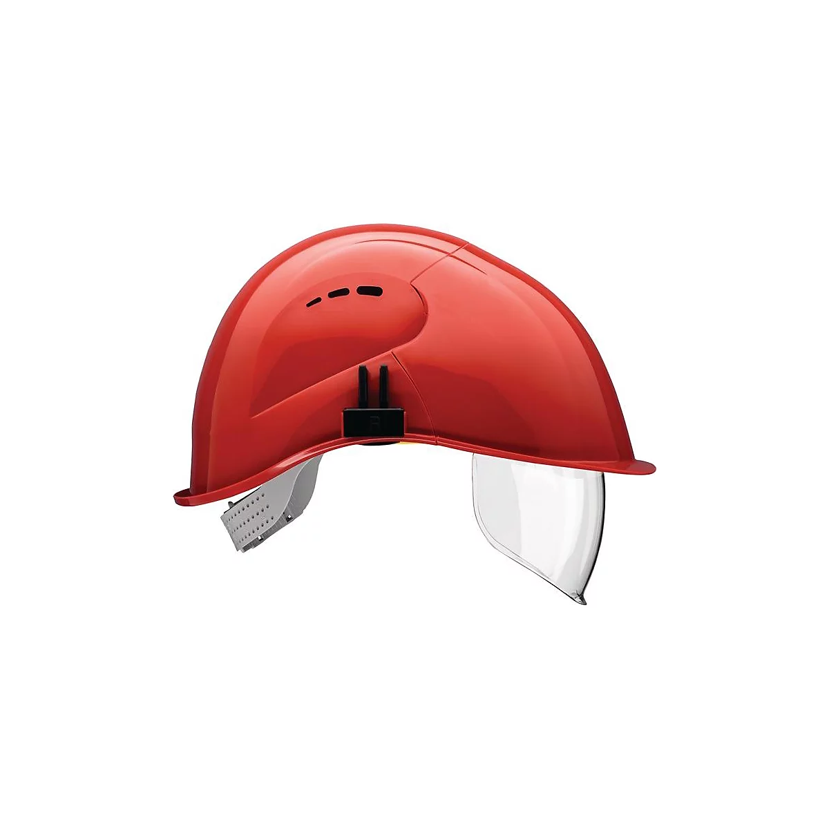 VOSS Schutzhelm VisorLight, karminrot, EN 397, PE, Visier EN 166, Kälte -30 °C, 6-Punkt-Gurtband, Kopfumfang 51-64 cm