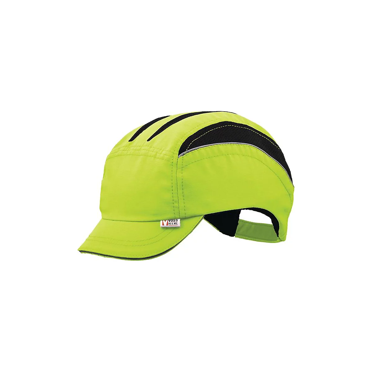 VOSS stootpet VOSS-Cap neo, neongeel, EN 812:2012-04, maat 53-61 cm, PE harde schaal met honingraatstructuur