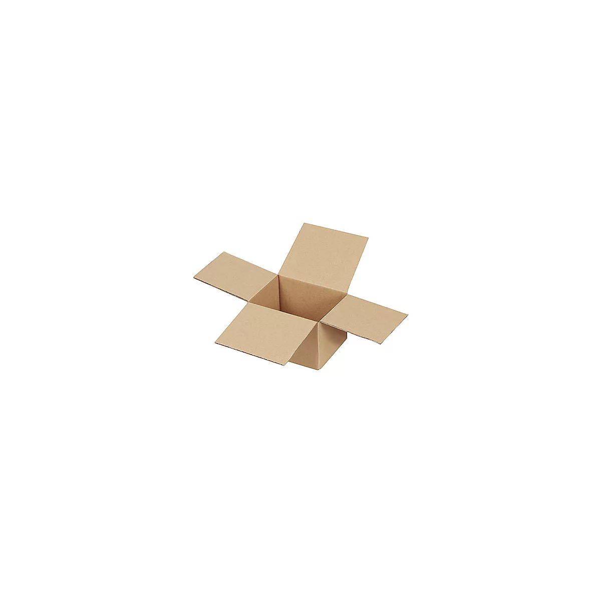 Vouwdozen, 1-wand, fijne fluit, B 125 x D 100 x H 80 mm, bruin, 20 stuks