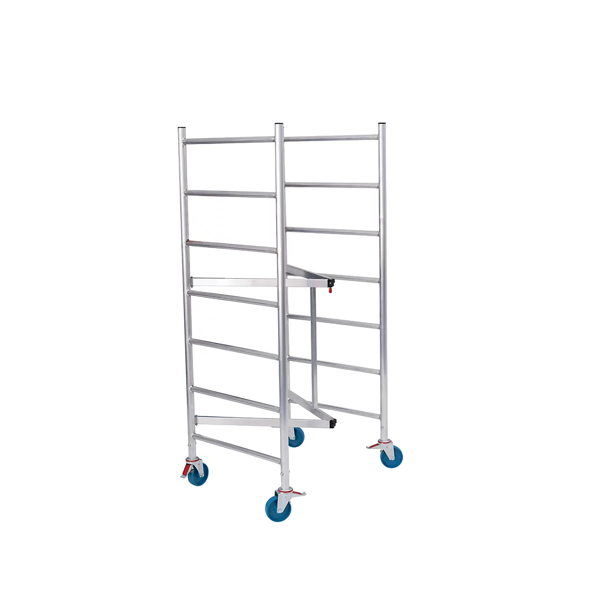 Vouwsteiger Krause RollTec®, werkhoogte tot 2,9 m, belastbaar tot 200 kg/m2, met dek, verrijdbaar, aluminium