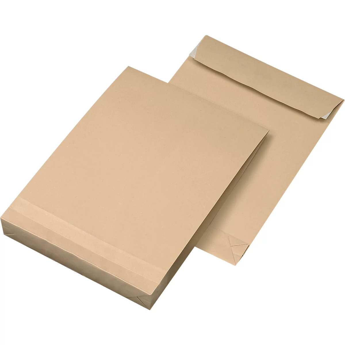 Vouwzakken, DIN B4, bruin, zelfklevend, zonder venster, 5 stuks