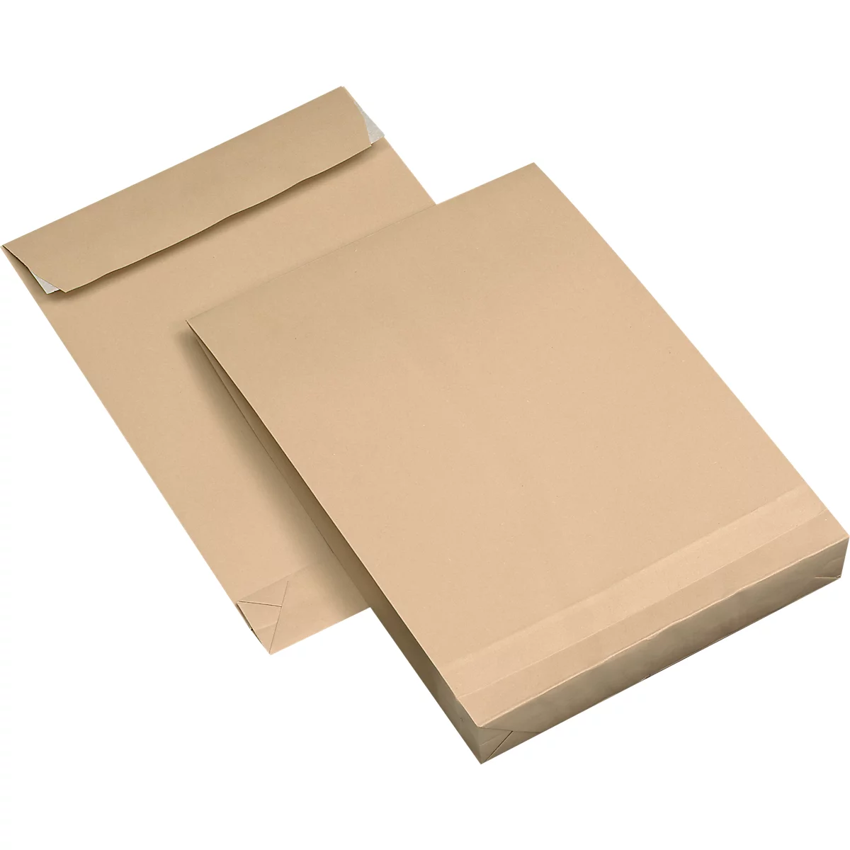 Vouwzakken, DIN B4, bruin, zelfklevend, zonder venster, 5 stuks