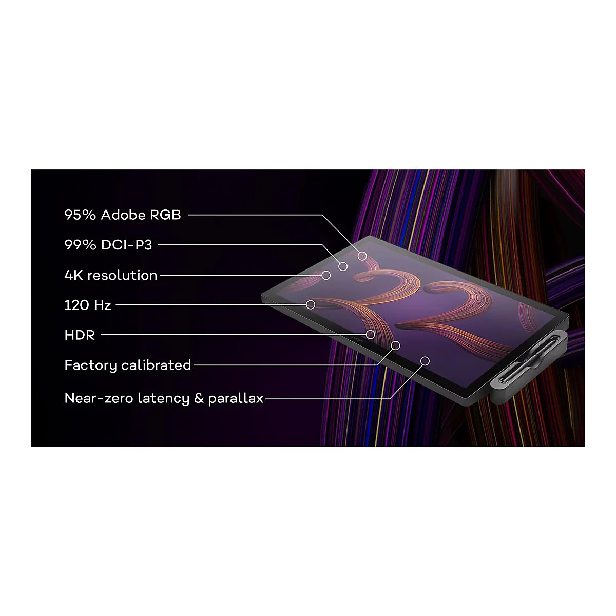 Wacom Cintiq Pro 22 - Digitalisierer mit LCD Anzeige - 47.6 x 26.8 cm - Multi-Touch - elektromagnetisch - 8 Tasten