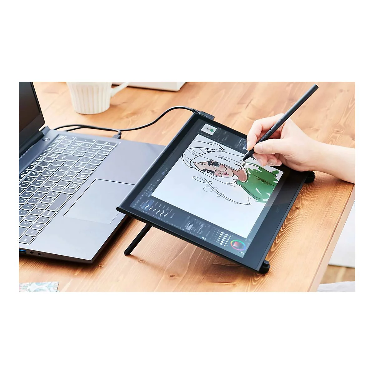 Wacom Movink 13 - Digitalisierer mit OLED-Display - 29.4 x 16.5 cm - Multi-Touch (10-Punkt) - projiziert kapazitiv - kabelgebunden