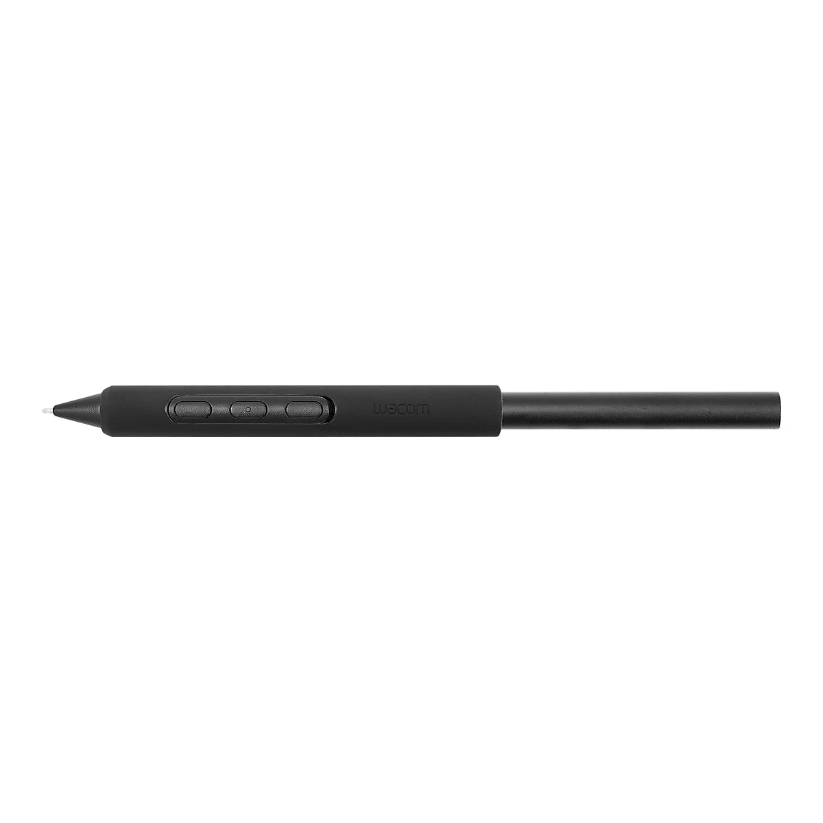 Schwarzer Stift mit Knöpfen und Wacom-Logo.