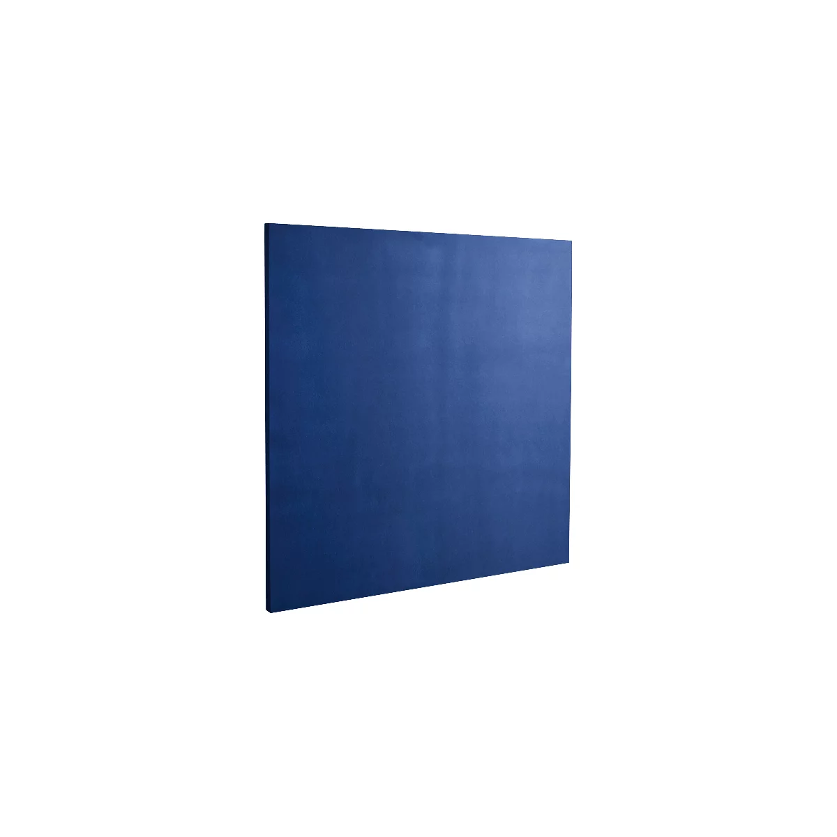 Blue, square object shown slightly tilted.