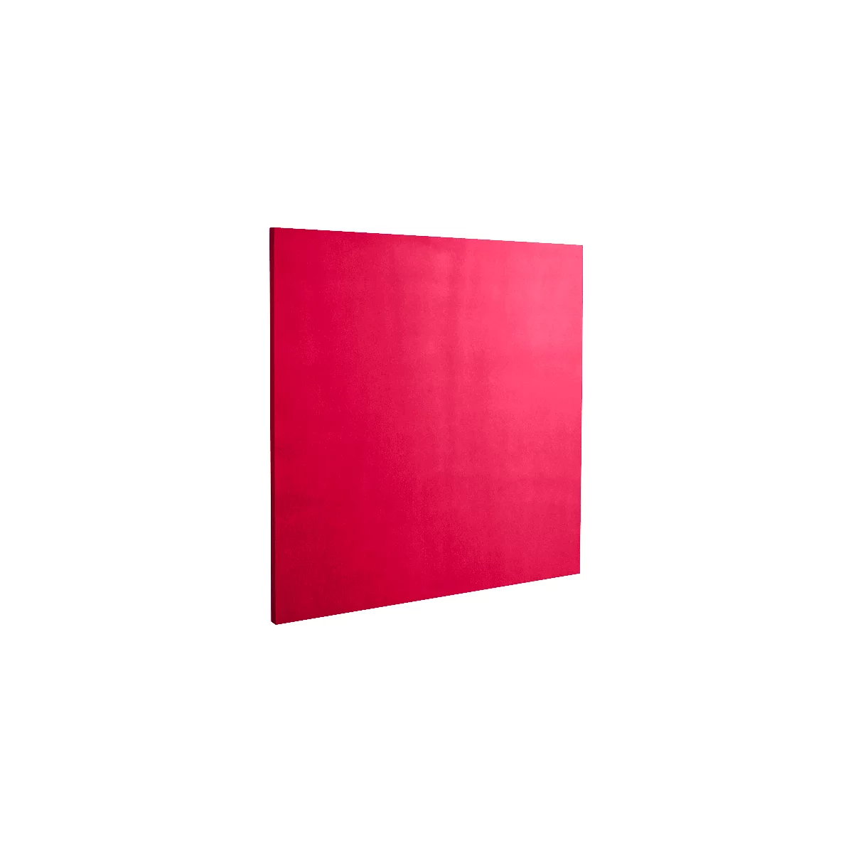 A rectangular red panel, slightly inclined against a wall.