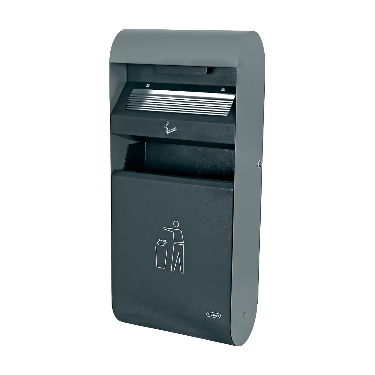 Wandasbak-afval-combinatie van gegalvaniseerd staal, L 300 x B 140 x H 670 m, antraciet