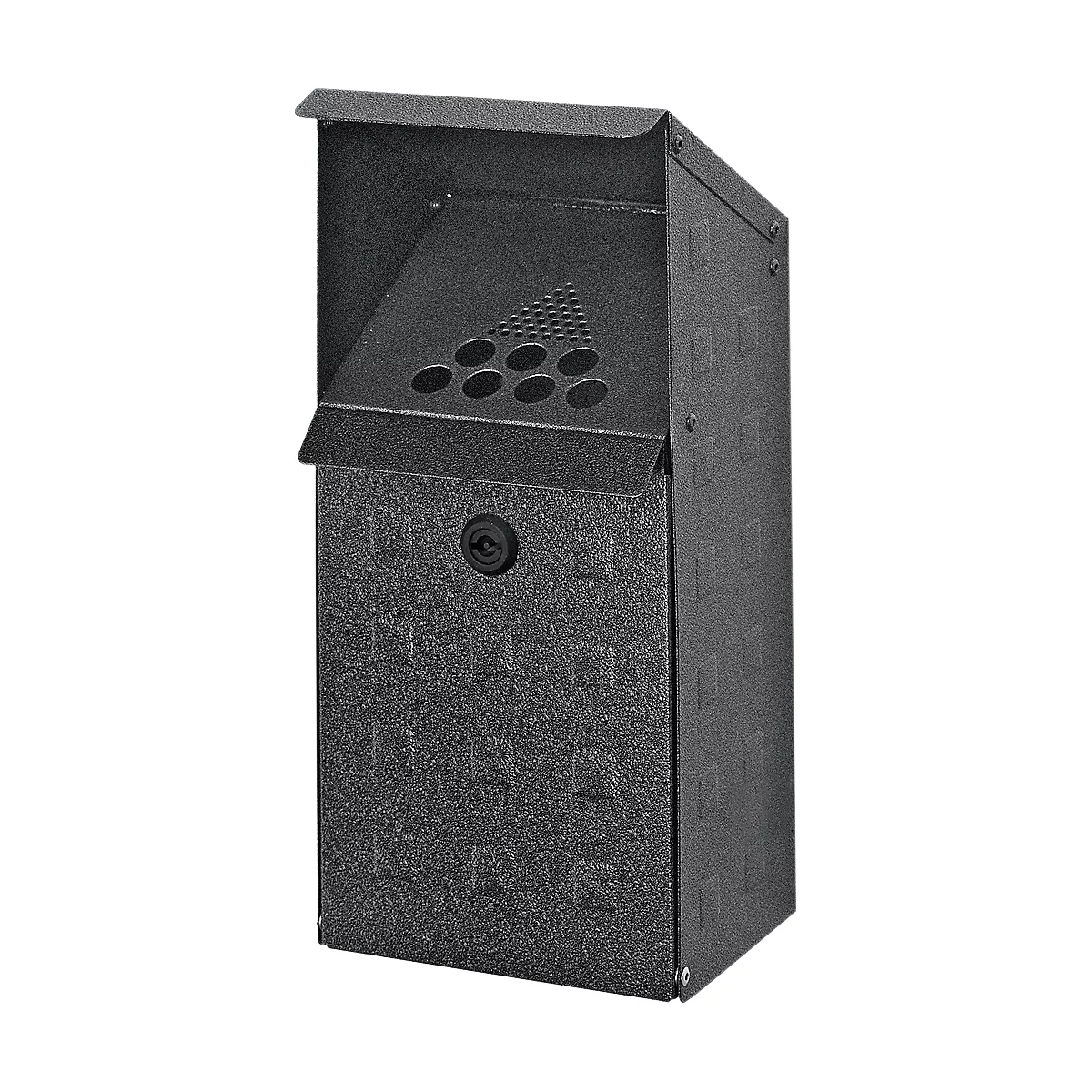 Wandasbak met dak, antiek zilver structuur