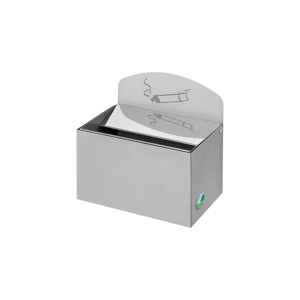 Wandasbak VAR, rechthoekig, met bordje (met icoontje), rvs, 0,8 l, B 200 x D 125 x H 200 mm