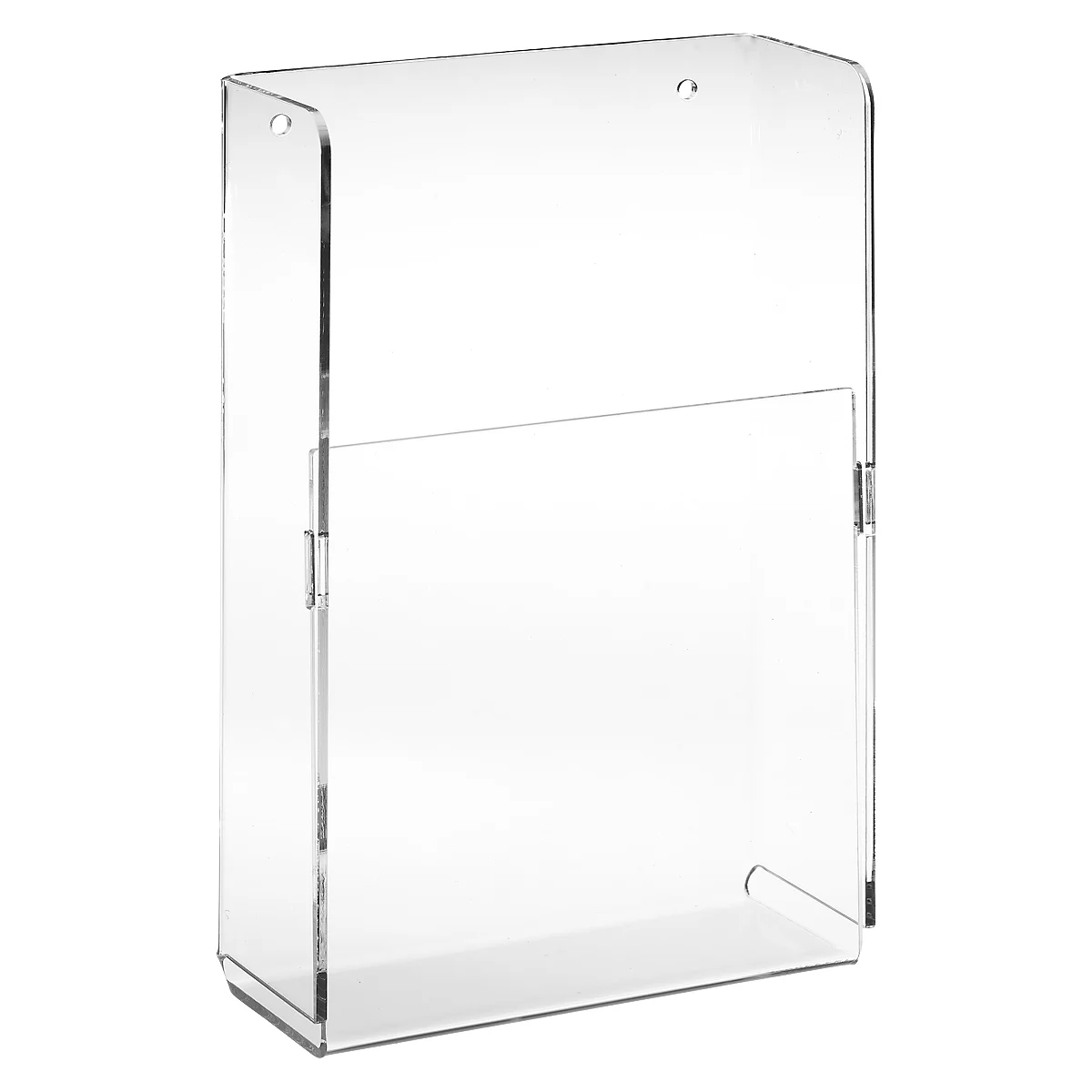 Wandfolderhouder - plexiglas - B 170 x D 75 x H 240 mm - transparant - voor A5 formaat - set van 2 stuks