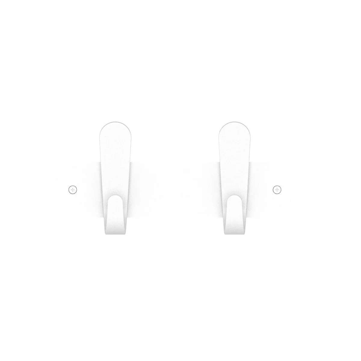 Zwei kleine, weisse Ohrringe. Minimalistisches Design.