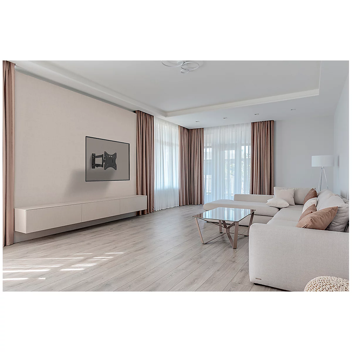 Wandhalterung Neomounts® by Newstar WL40-550BL12, für 1 Monitor 32-55' & bis 35 kg, neig- & schwenkbar, Kabelmanagement, VESA, 5 Jahre Garantie, schwarz