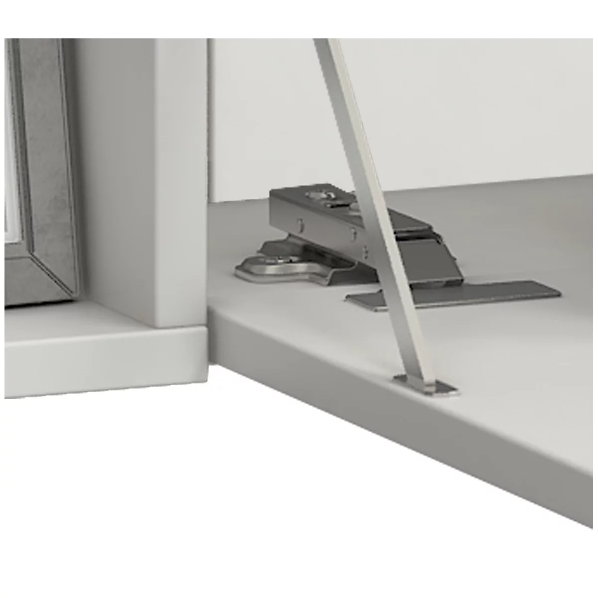Wandila wandbureau, ideaal voor thuiskantoor, uitklapbaar tafelblad &amp; 7 vakken, B 900 x D 200/670 x H 600 mm, hout, wit