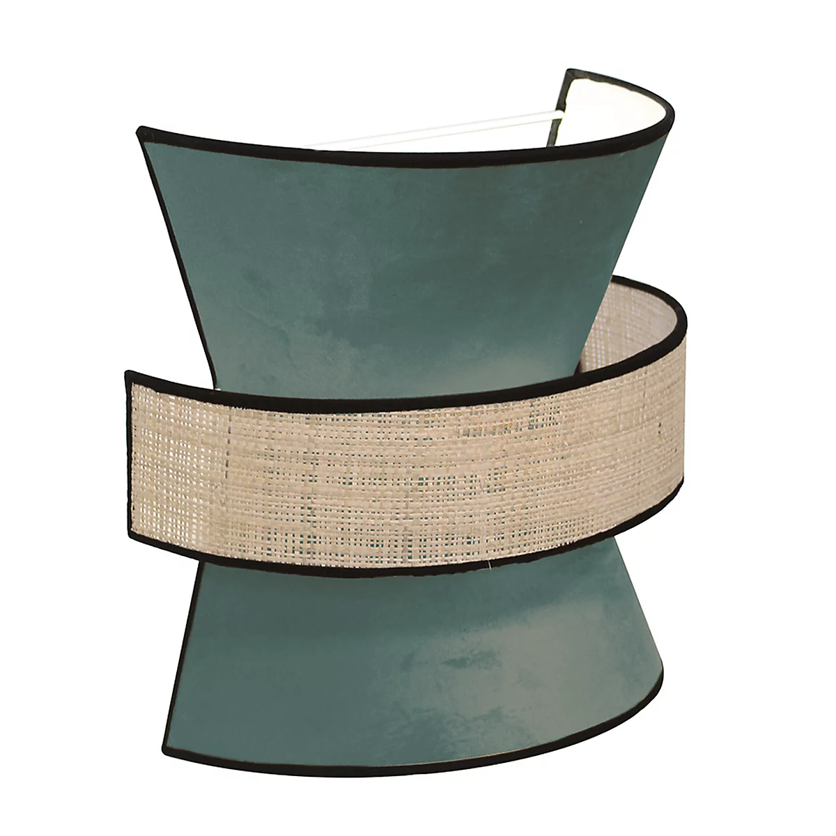 Wandleuchte Gatsby, Samt/Rattan, moosgrün, B 300 x T 300 x H 150 mm, 2 x E27, meet by paperflow