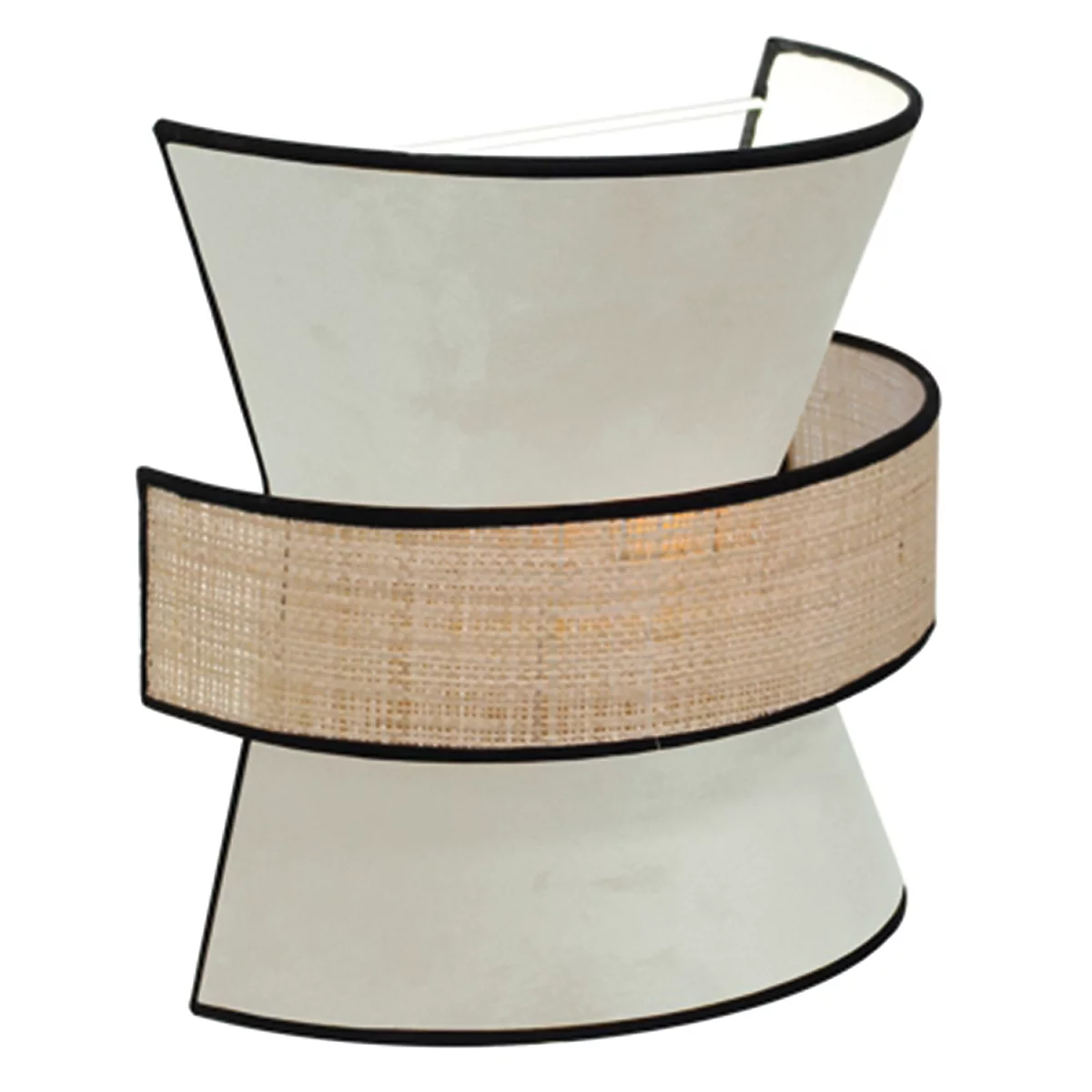 Wandleuchte Gatsby, Samt/Rattan, weiß, B 300 x T 300 x H 150 mm, 2 x E27, meet by paperflow