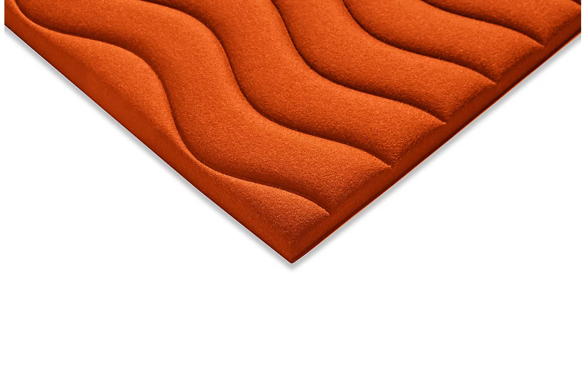 Wandpaneele m. Magnetbefestigung, B 604 x T 604 x H 47 mm, versch. Waves-Design, orange