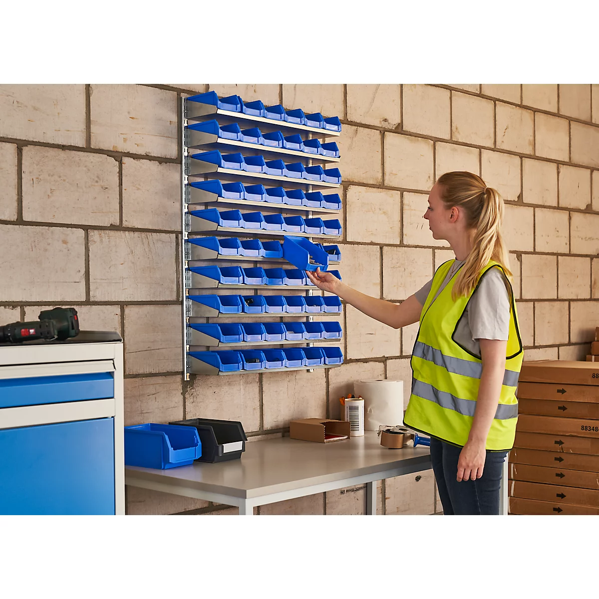 Wandregal 10VK - L 1000 x B 640 x T 155 mm - 10 Böden - öhne kästen - Schäfer Shop Select