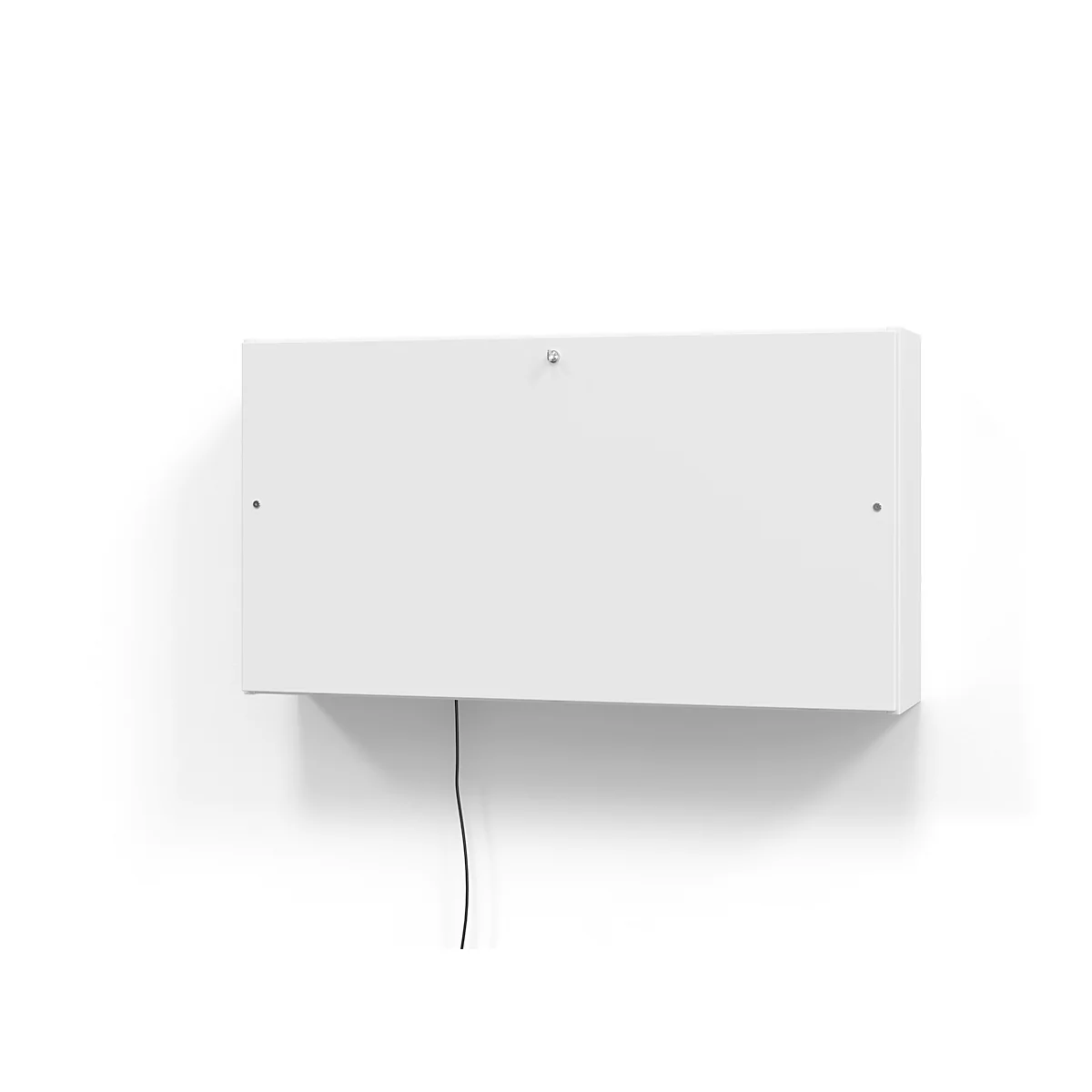 Wandschreibtisch, ideal für das Home Office, ausklappbare Tischplatte, umfangreiche Innenausstattung, B 1200 x T 260 x H 650 mm, weiß/weiß