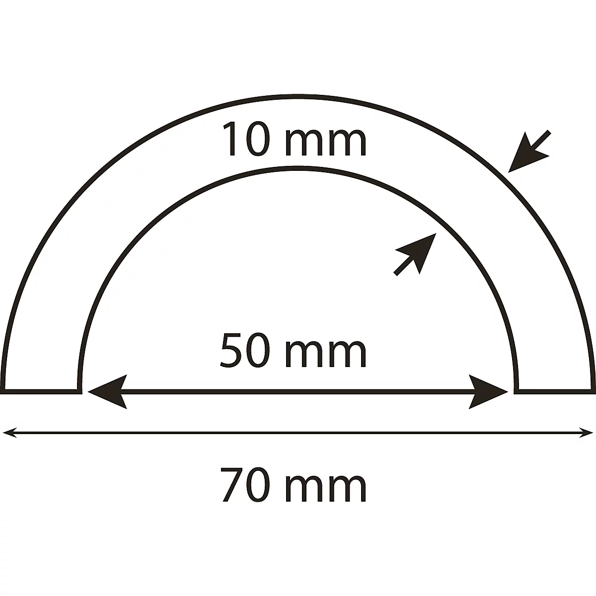Warn-Schutzprofil Typ 350, Polyurethan-Schaum, gelb/schwarz, Länge 1 Meter