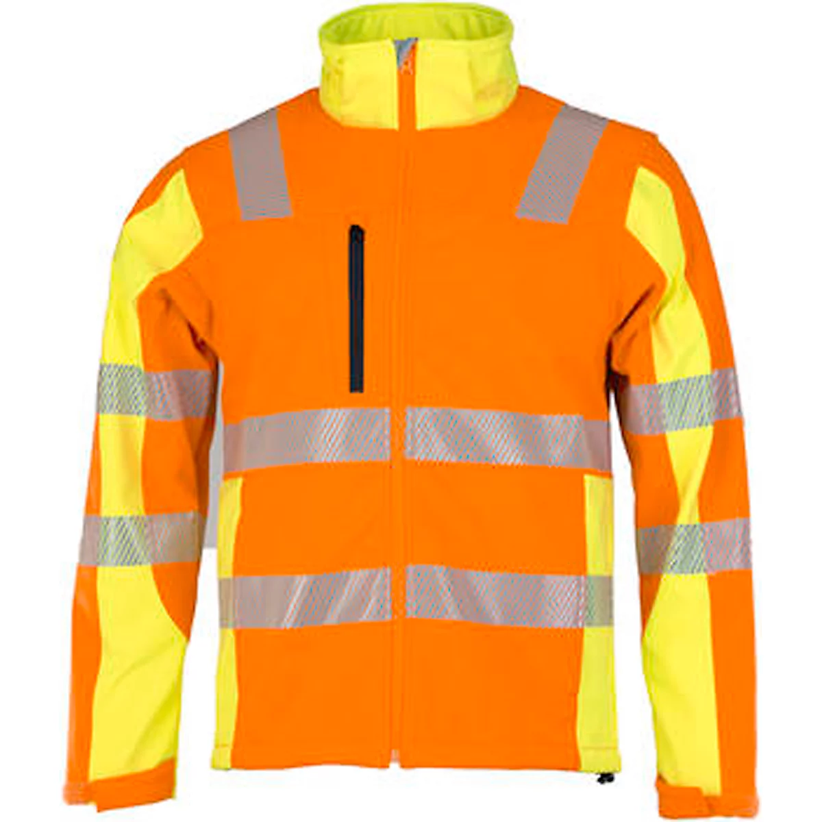 Warnschutz-Softshelljacke "Robin", orange/gelb,4XL