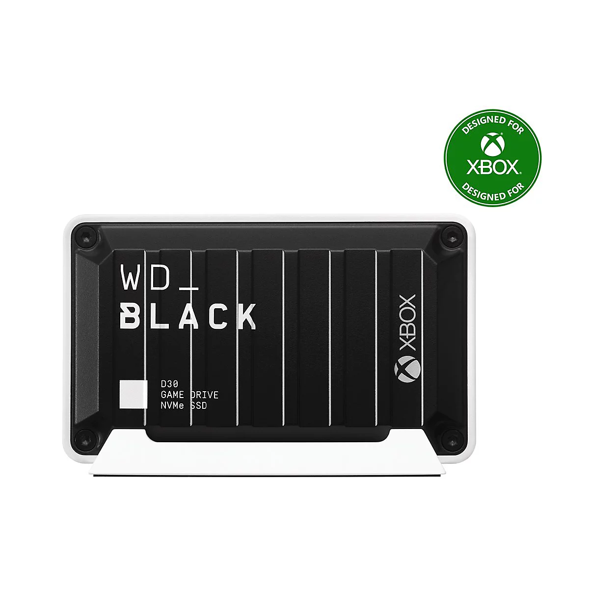 Schwarze WD_Black SSD fÃ¼r Xbox mit grÃ¼nem Xbox-Siegel.