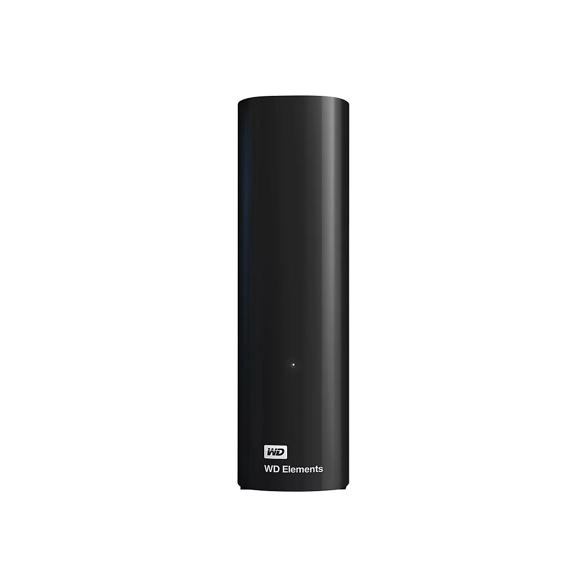 Disque dur externe noir, WD Elements, avec logo et lettrage.