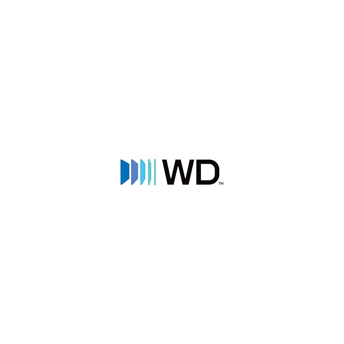 WD-Logo: Blaue und türkisfarbene Rechtecke bilden eine Grafik, gefolgt von dem Schriftzug WD in Schwarz.