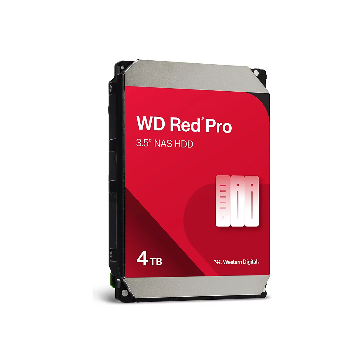 Disque dur WD Red Pro avec façade rouge, texte blanc et capacité de 4 To.