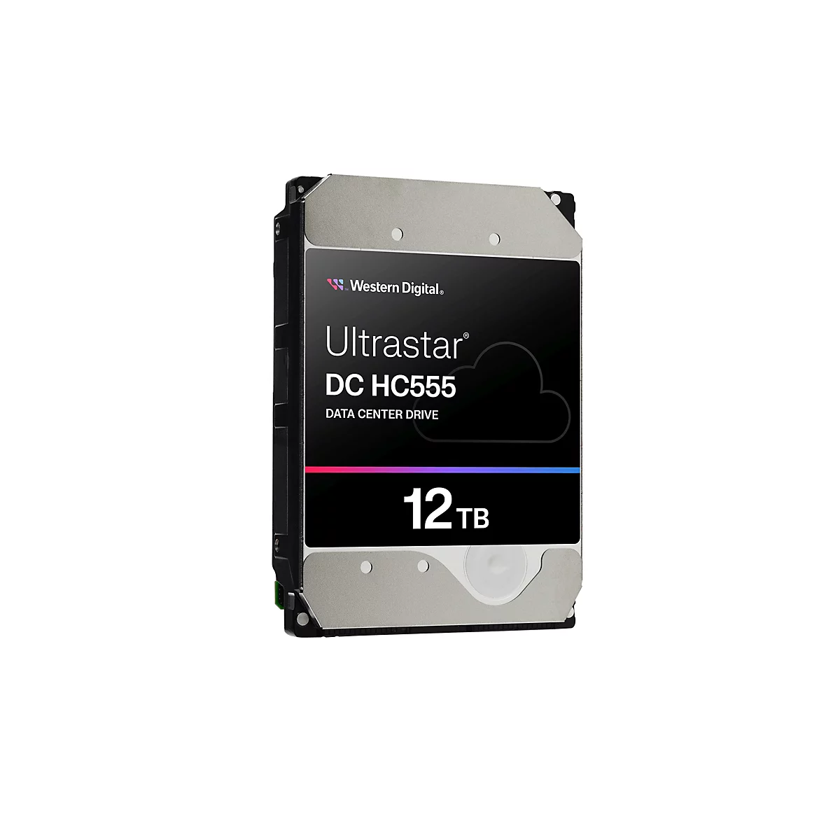 Disque dur Western Digital Ultrastar DC HC555 avec 12 To de capacité de stockage.