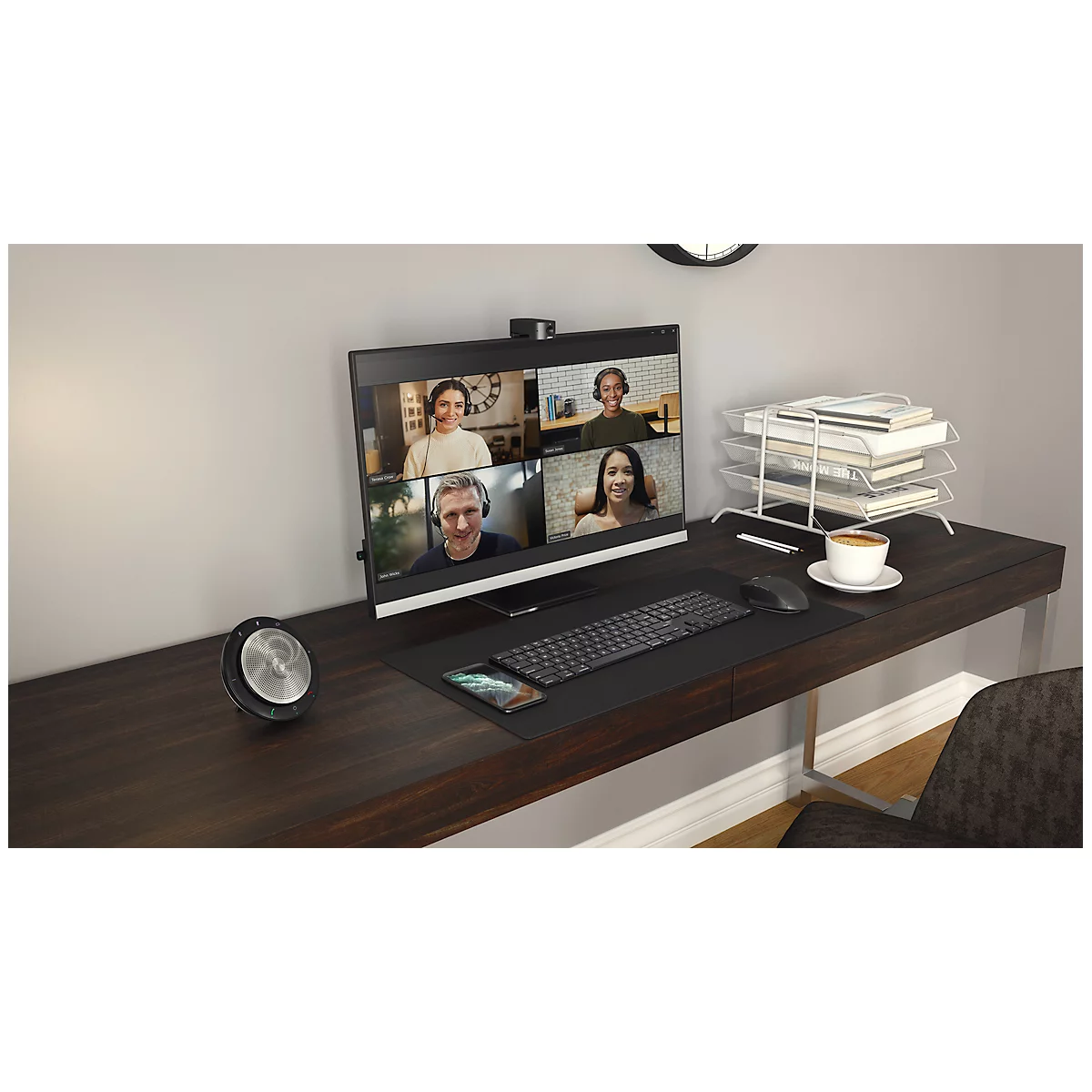 Webcam Jabra PanaCast 20, 4K UHD, UC-geoptimaliseerd, gecertificeerd voor Microsoft Teams® &amp; Zoom, Ki-ondersteunde beeldoptimalisatie, Picture-in-Picture, Intelligent Zoom