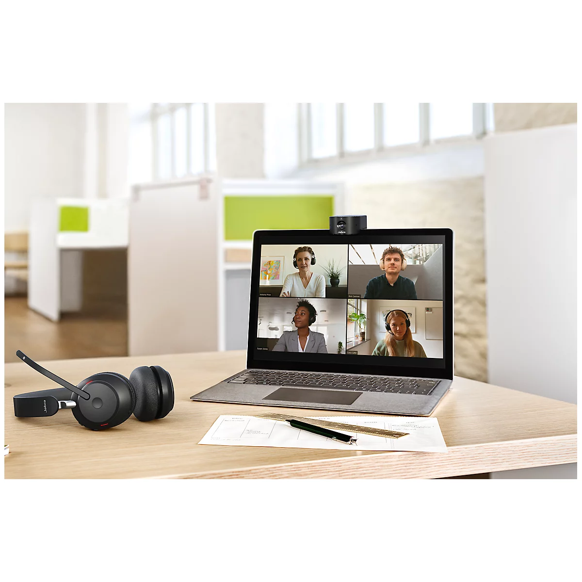 Webcam Jabra PanaCast 20, 4K UHD, UC-optimiert, zertifiziert für Microsoft Teams® & Zoom, Ki-gestützte Bildoptimierung, Bild-in-Bild, Intelligent Zoom