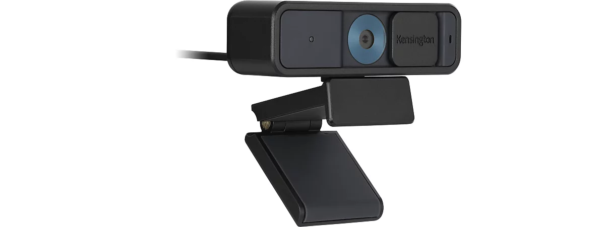 Webcam Kensington W2000, 1080p Full HD, für MS Teams/Zoom/Google Meet, omnidirektionales Mikrofon, schwenk-/neigbar, 2x Zoom, schwarz