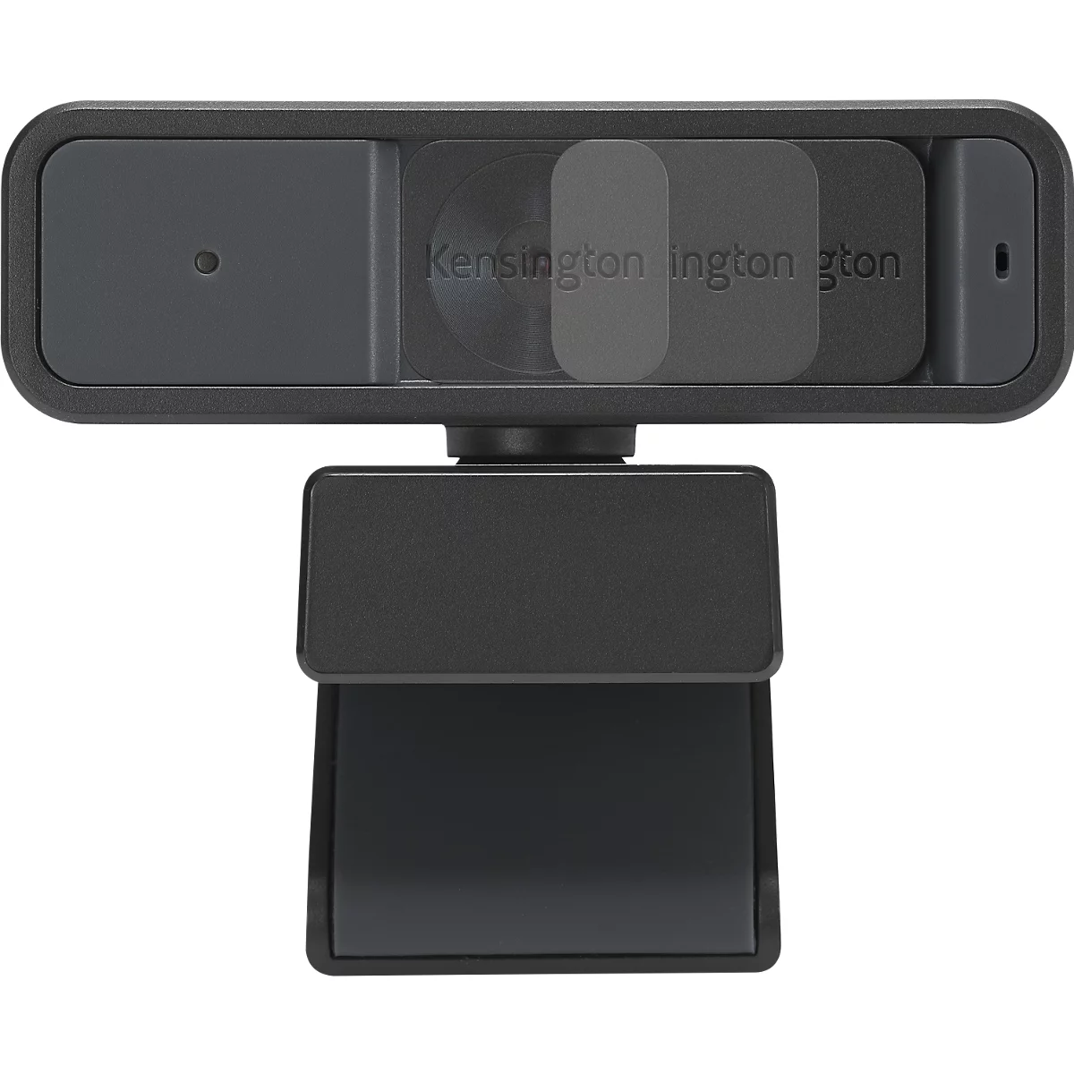 Une webcam noire avec l'inscription "Kensington."