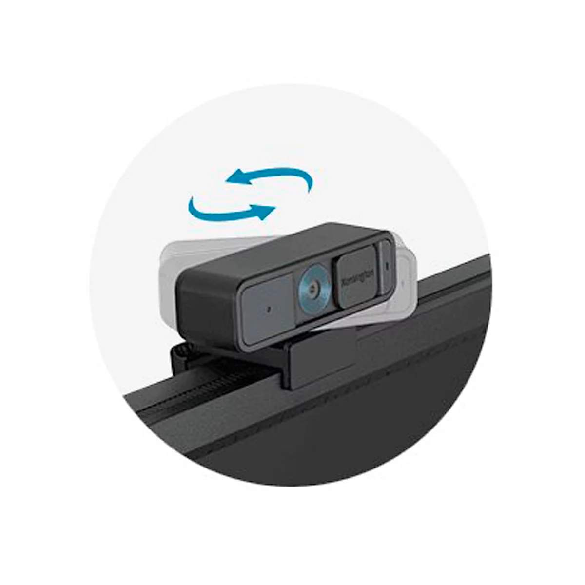 Webcam Kensington W2000, 1080p Full HD, pour MS Teams/Zoom/Google Meet, microphone omnidirectionnel, orientable/inclinable, 2x zoom, noir