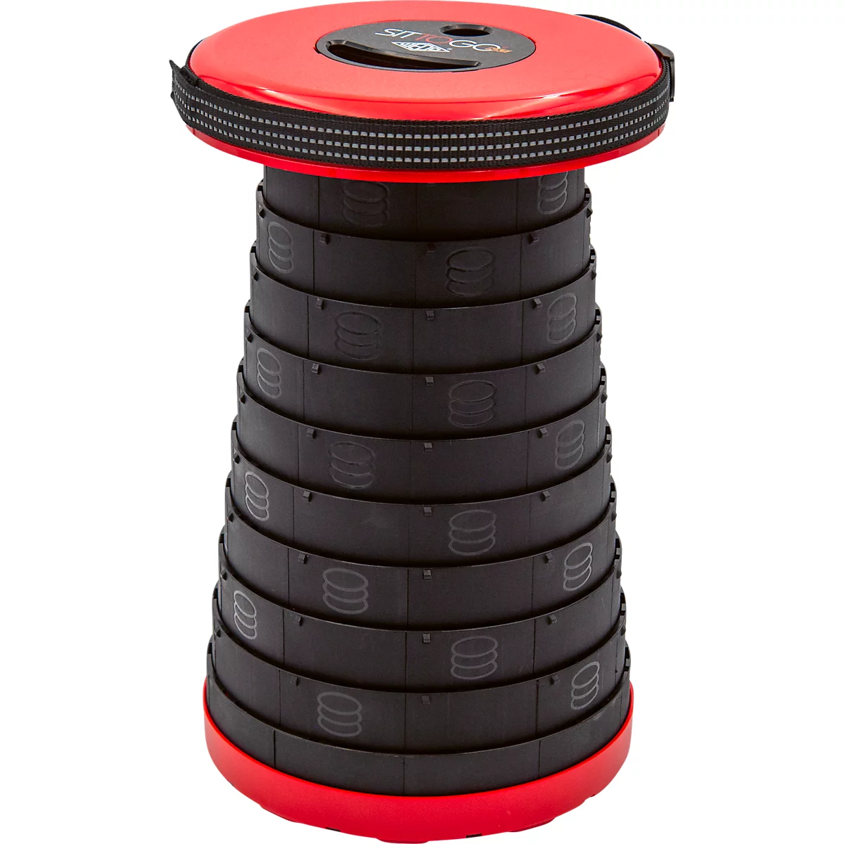 WEDO® SITTOGO®NXT telescopische kruk, opvouwbaar, in hoogte verstelbaar, met schouderriem, tot 150 kg, ABS-kunststof, rood