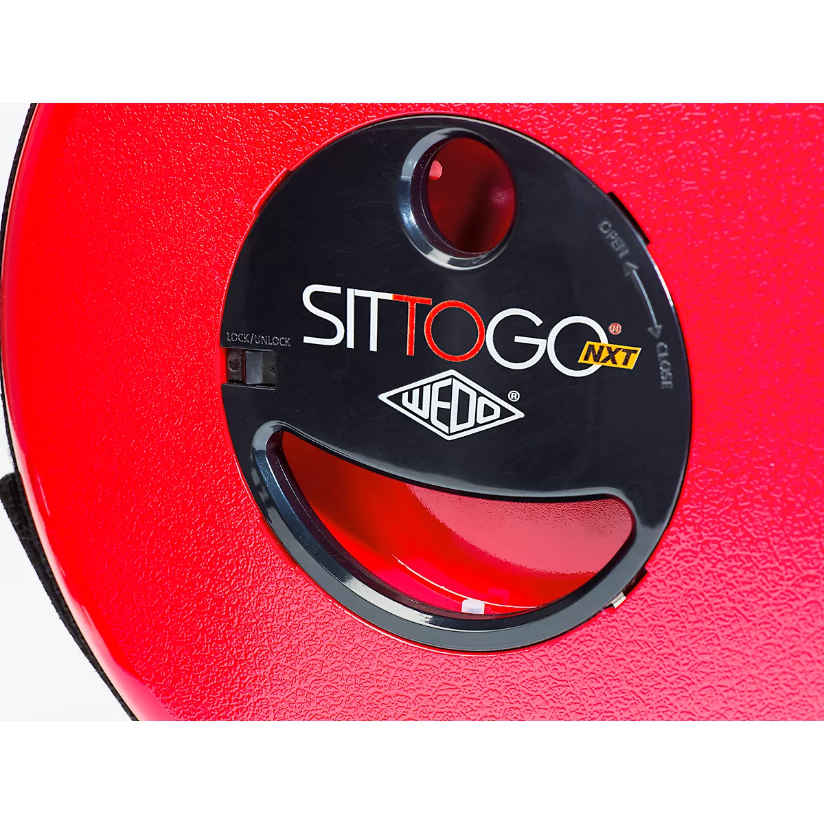 WEDO® SITTOGO®NXT telescopische kruk, opvouwbaar, in hoogte verstelbaar, met schouderriem, tot 150 kg, ABS-kunststof, rood