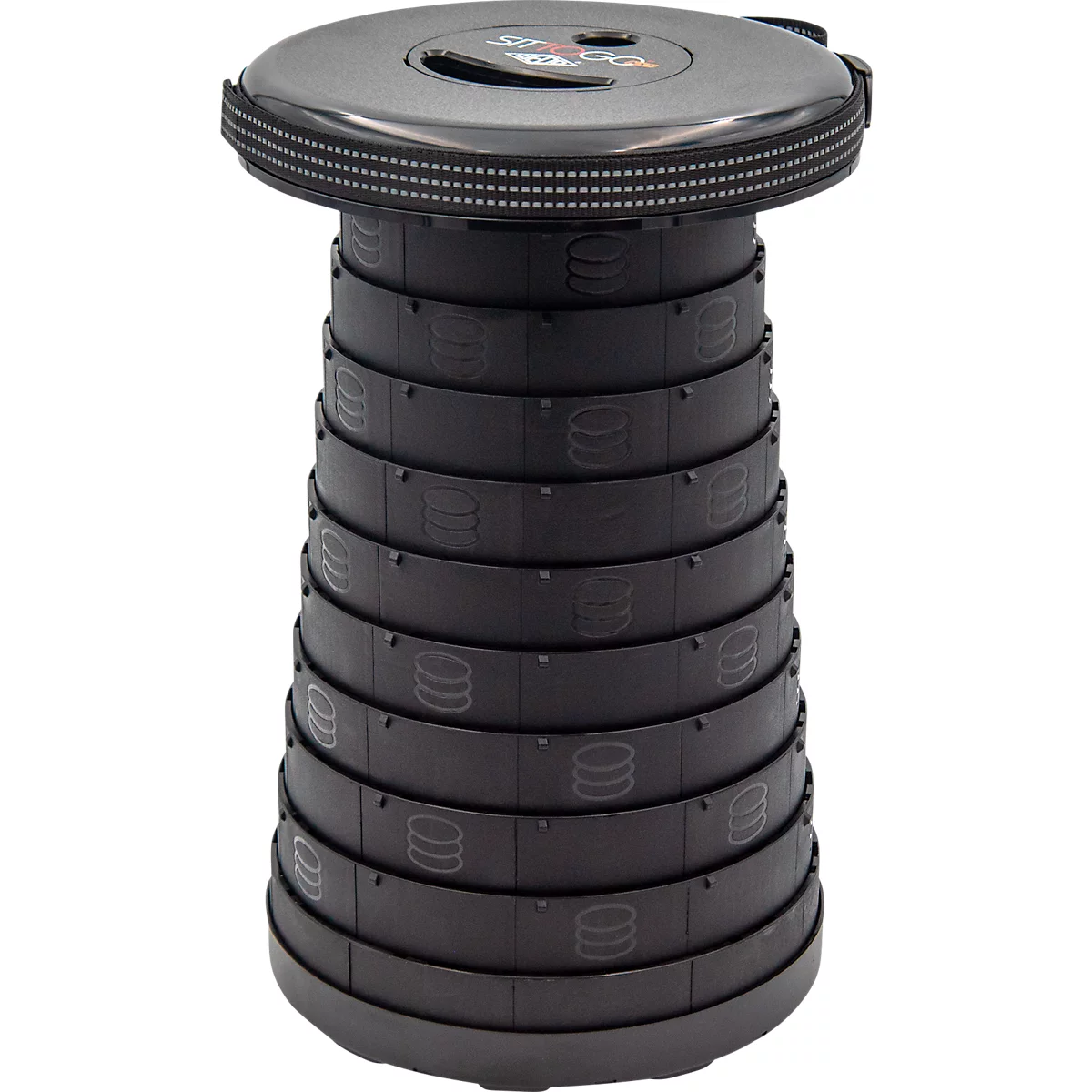 WEDO® SITTOGO®NXT telescopische kruk, opvouwbaar, in hoogte verstelbaar, met schouderriem, tot 150 kg, ABS-kunststof, zwart