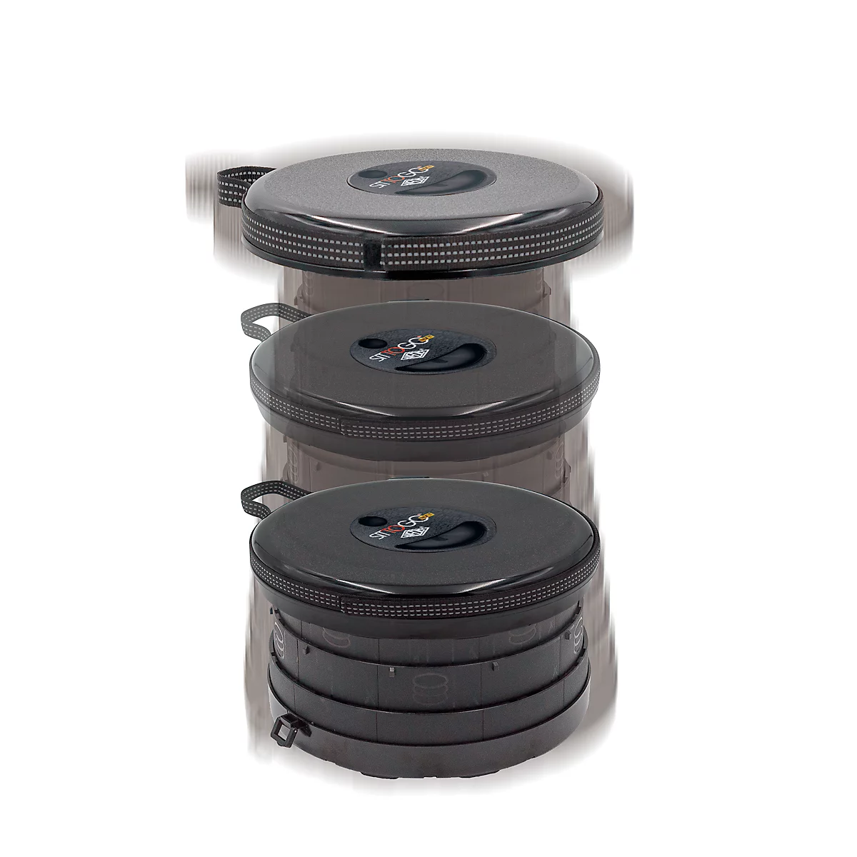 WEDO® SITTOGO®NXT telescopische kruk, opvouwbaar, in hoogte verstelbaar, met schouderriem, tot 150 kg, ABS-kunststof, zwart