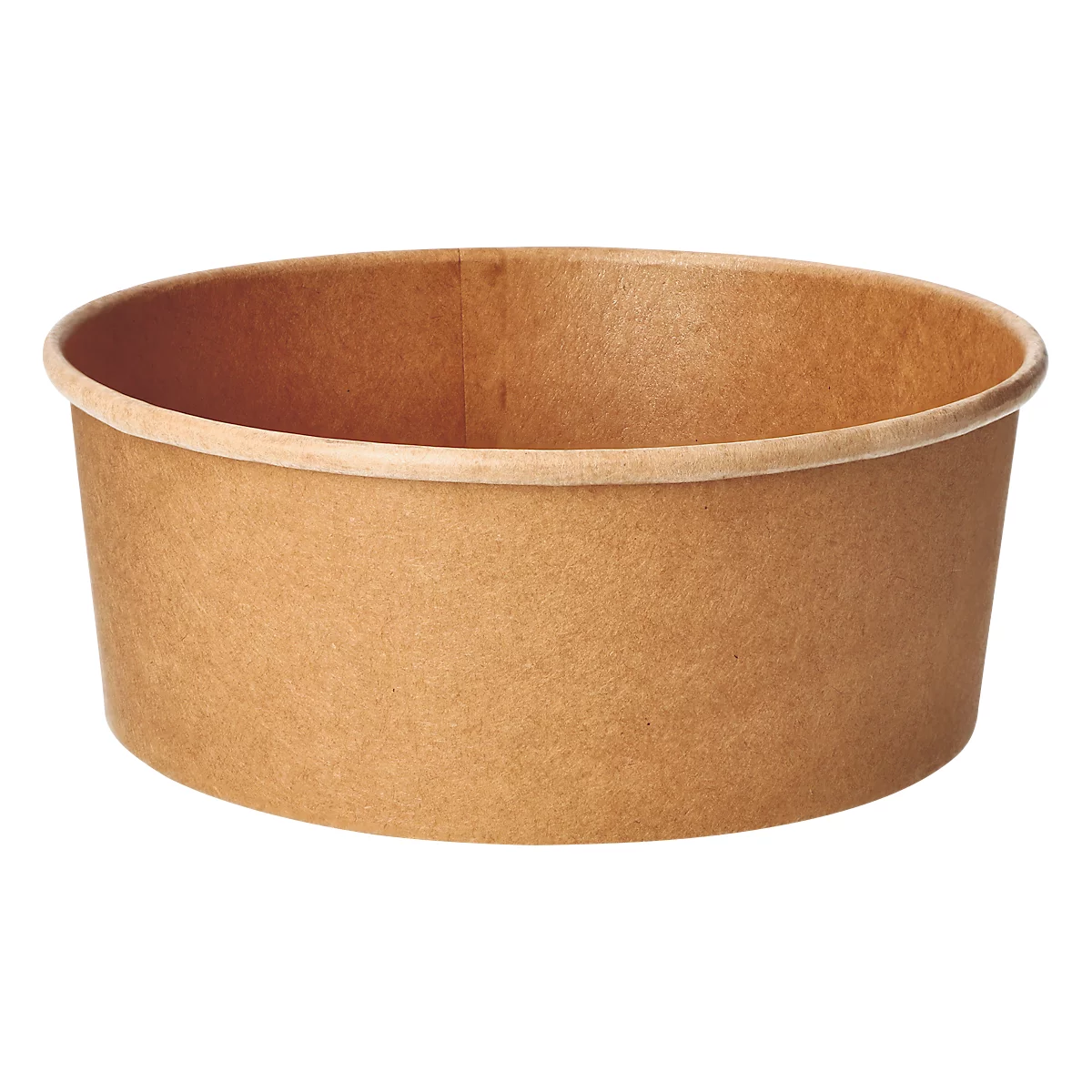 Wegwerpsaladebakjes Papstar pure, 1300 ml, 184 x H 70 mm, 50 st., biologisch afbreekbaar, hernieuwbare grondstoffen, PLA-coating, bruin
