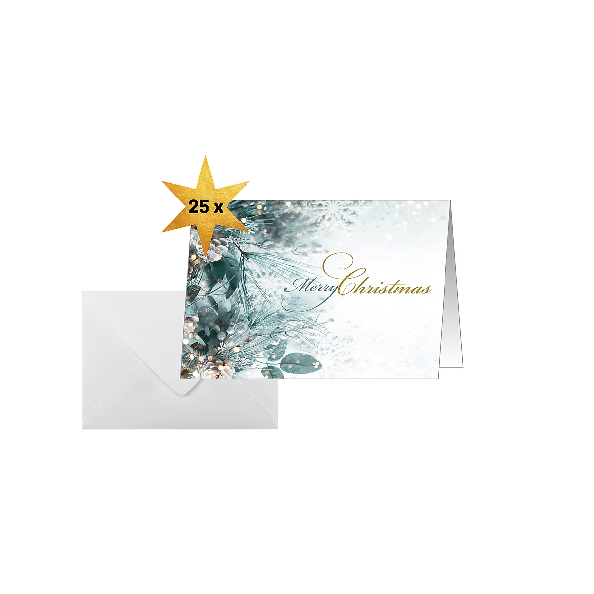 Weihnachtsmotiv-Karte 'Eucalyptus magic', A6 (A5), 250g/m², 25 Stück, Weißkarton, Inkjet- & Laserdrucker